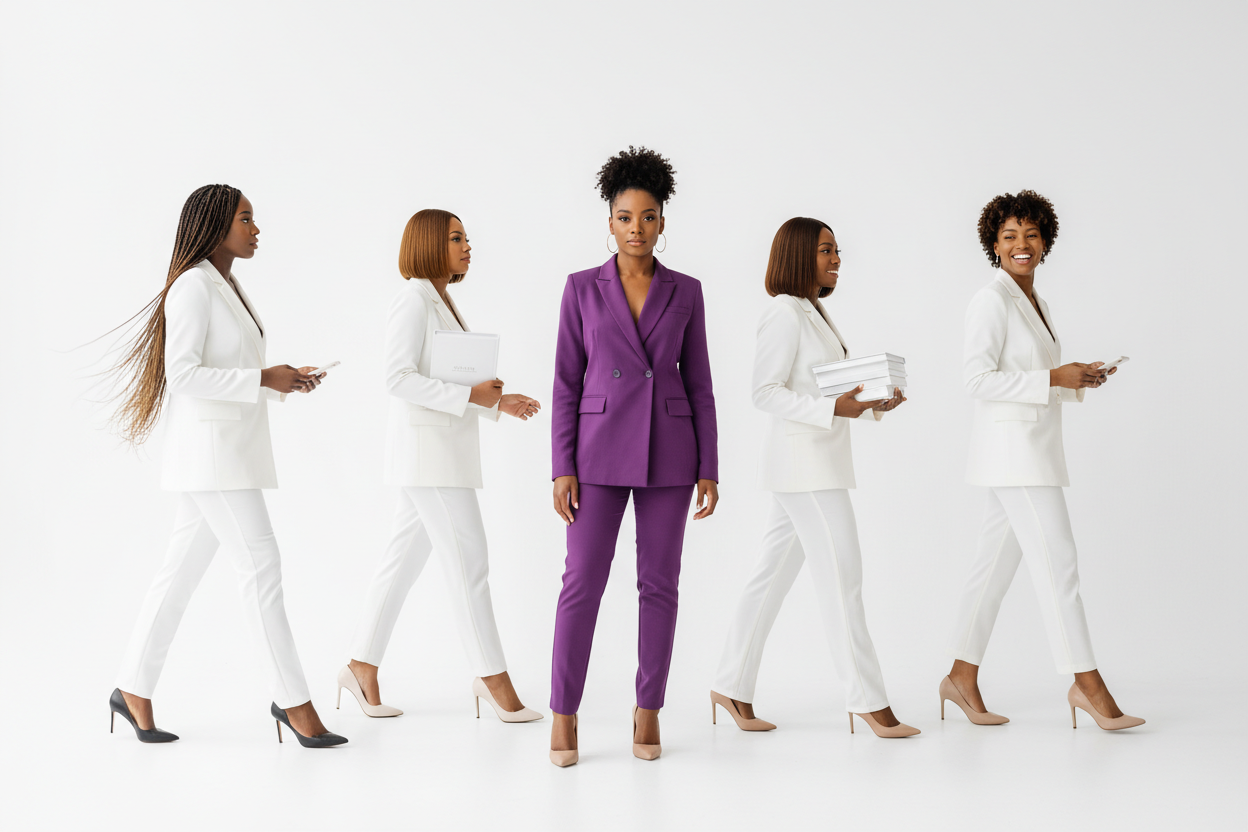 Business Woman Purple Suit